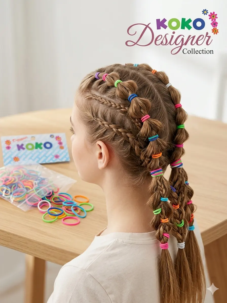 ligas de colores para el cabello peinar trenzas 2