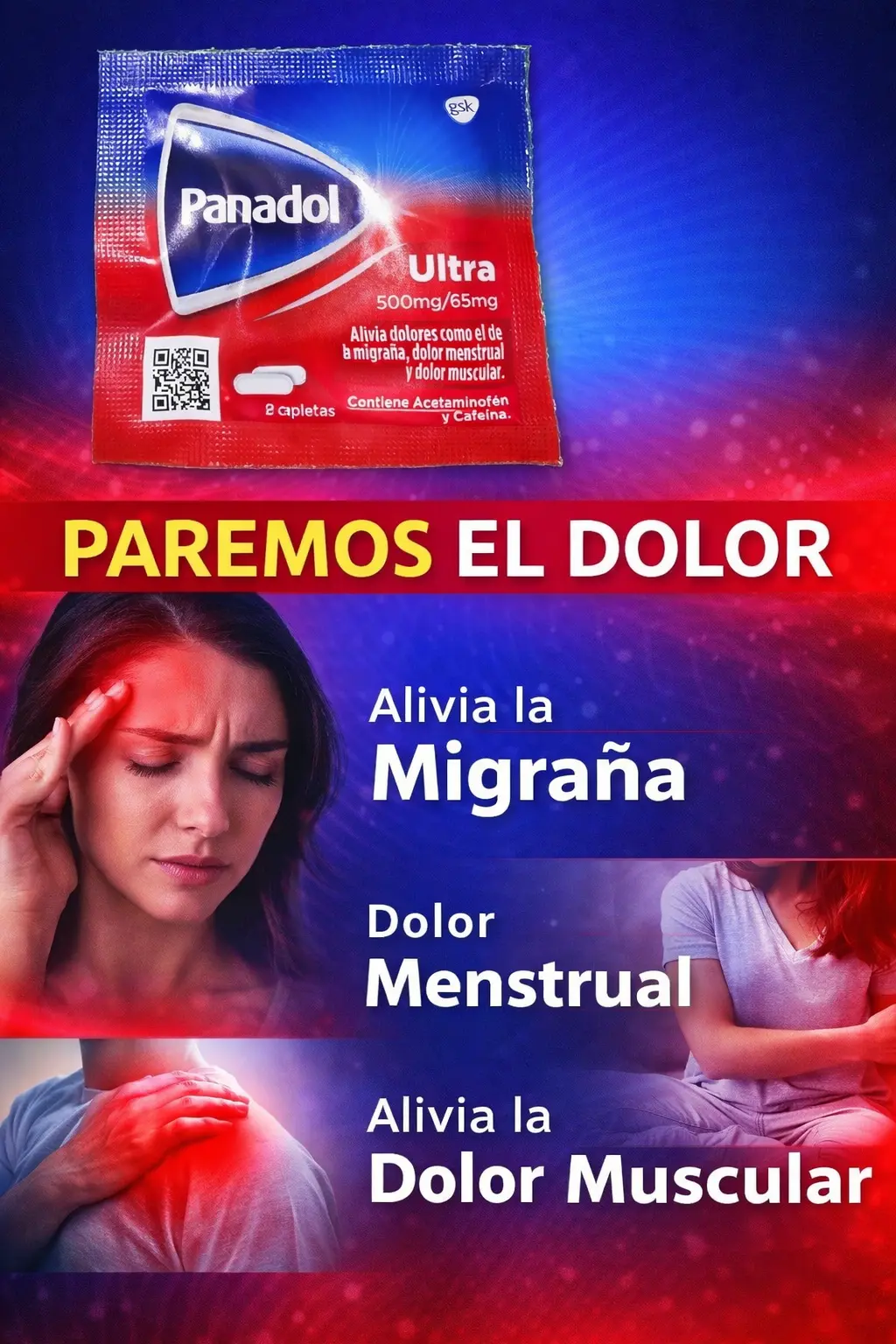 Panadol Ultra dolor mentrual de cabeza y muscular