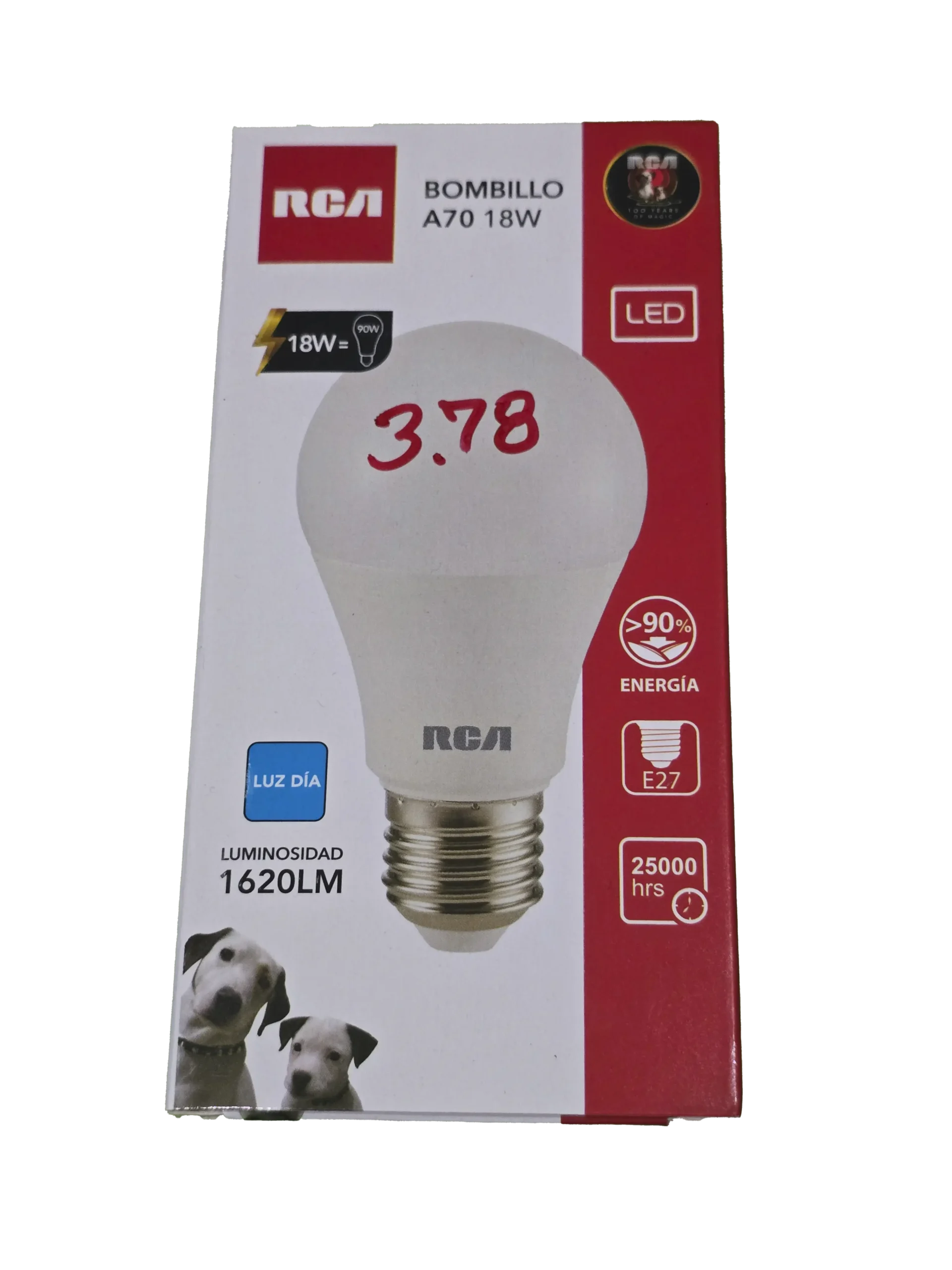 rca bombillo 18w luz blanca luz día